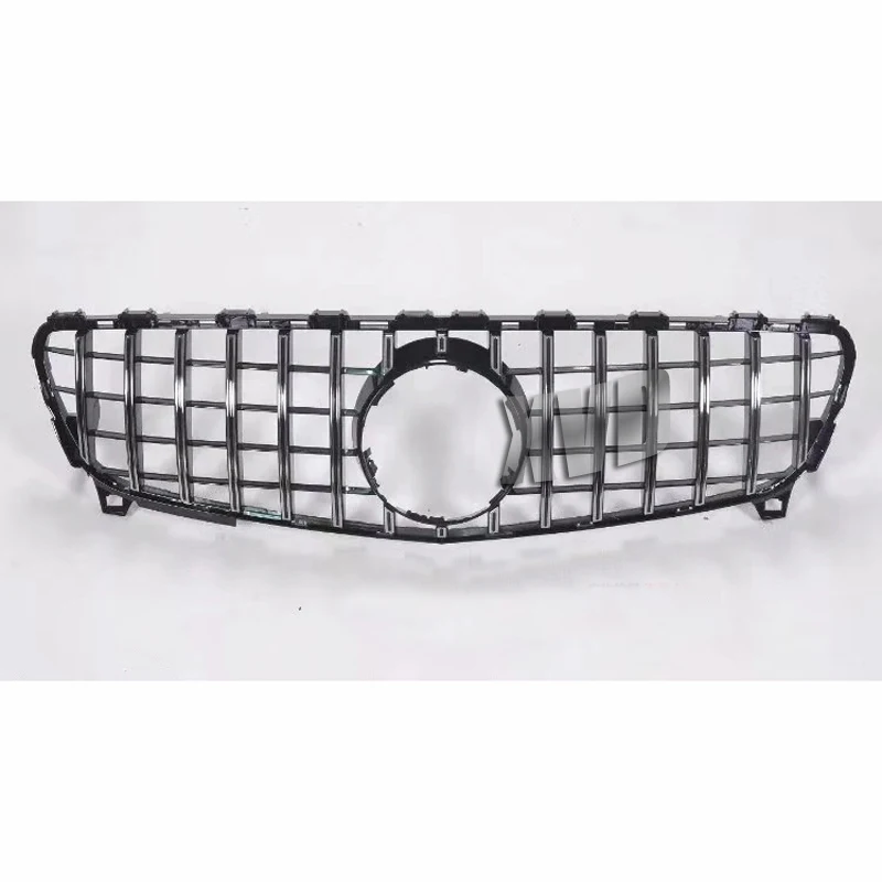 Chrome Silver Black Racing Grill Upper Grid For Mercedes Benz A-Class W176 2016-2018 A180 A200 A45 GTR Style Front Bumper Grille