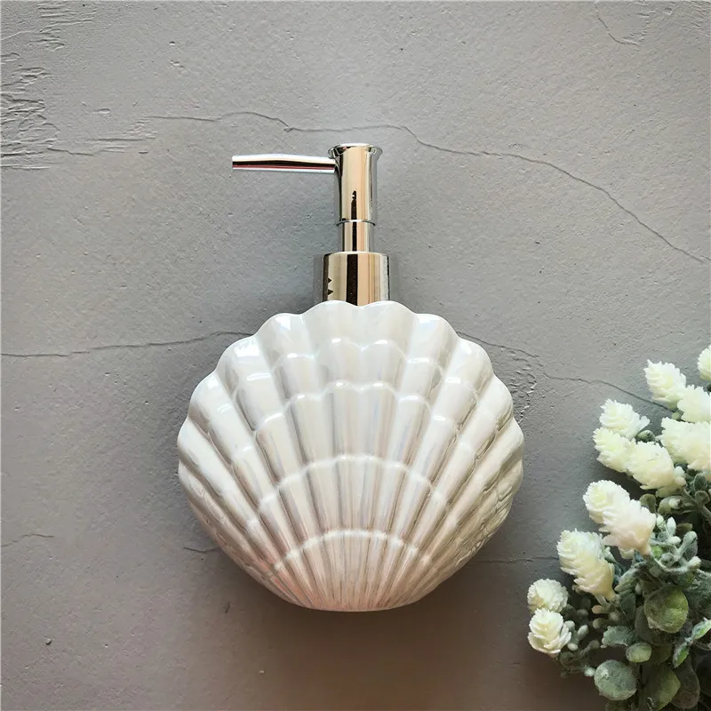 Ceramic Shell shape Bathroom Accessory   Washing Tools Bottle Mouthwash Cup Soap Toothbrush Holder Household Articles pf92021