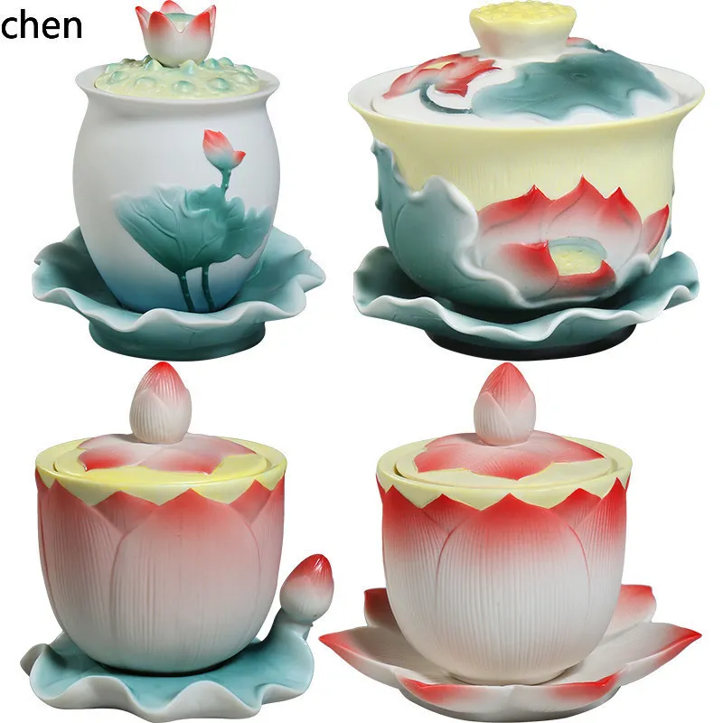 Cz ceramic buddhist supplies complete set   set for home buddha front ornaments offering   incense burner holy water cup