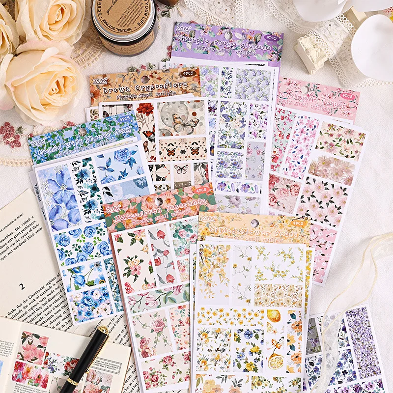 6 style 3 Sheets Flower Planner Stickers DIY Decorative sticker for Scrapbooking Diary Notebook Letters Card Making