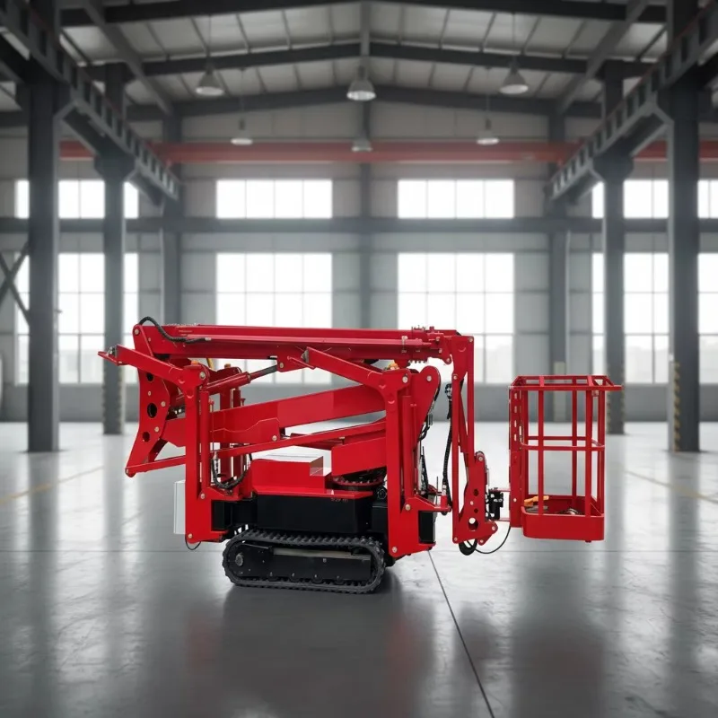YG Customized 20m Electric Portable Crawler Spider Boom Lift Rotary Basket