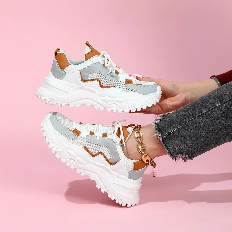 Men's and Women's Korean Version of The Trend Thick Soled Clunky Sneaker Breathable Comfortable Casual Sports Shoes image 5