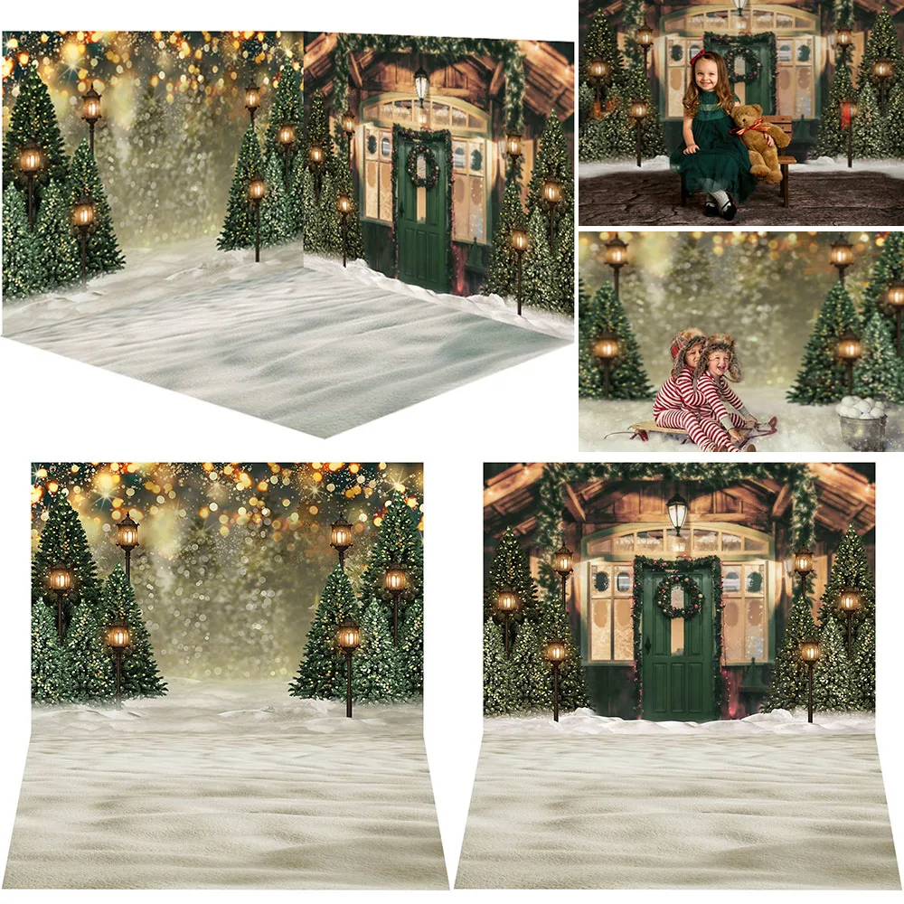 

Christmas Photography Backdrops Snow Xmas Tree Decor Photocall Background Bokeh Kids Family Portrait Photo Props Studio Booth