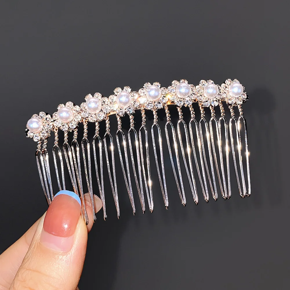 Korean Pearl Bridal Hair Braiding Insert Comb Luxury Crystal Clip Hair Pin Hair Ornaments Jewelry Wedding for Women Accessories