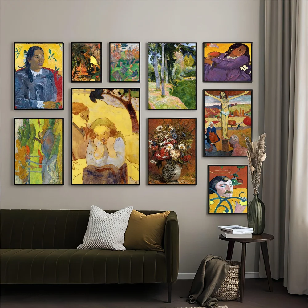 

Paul Gauguin Figure Canvas Painting DIY Sticky Poster Fancy Wall Sticker For Living Room Bar Decoration Wall Decor