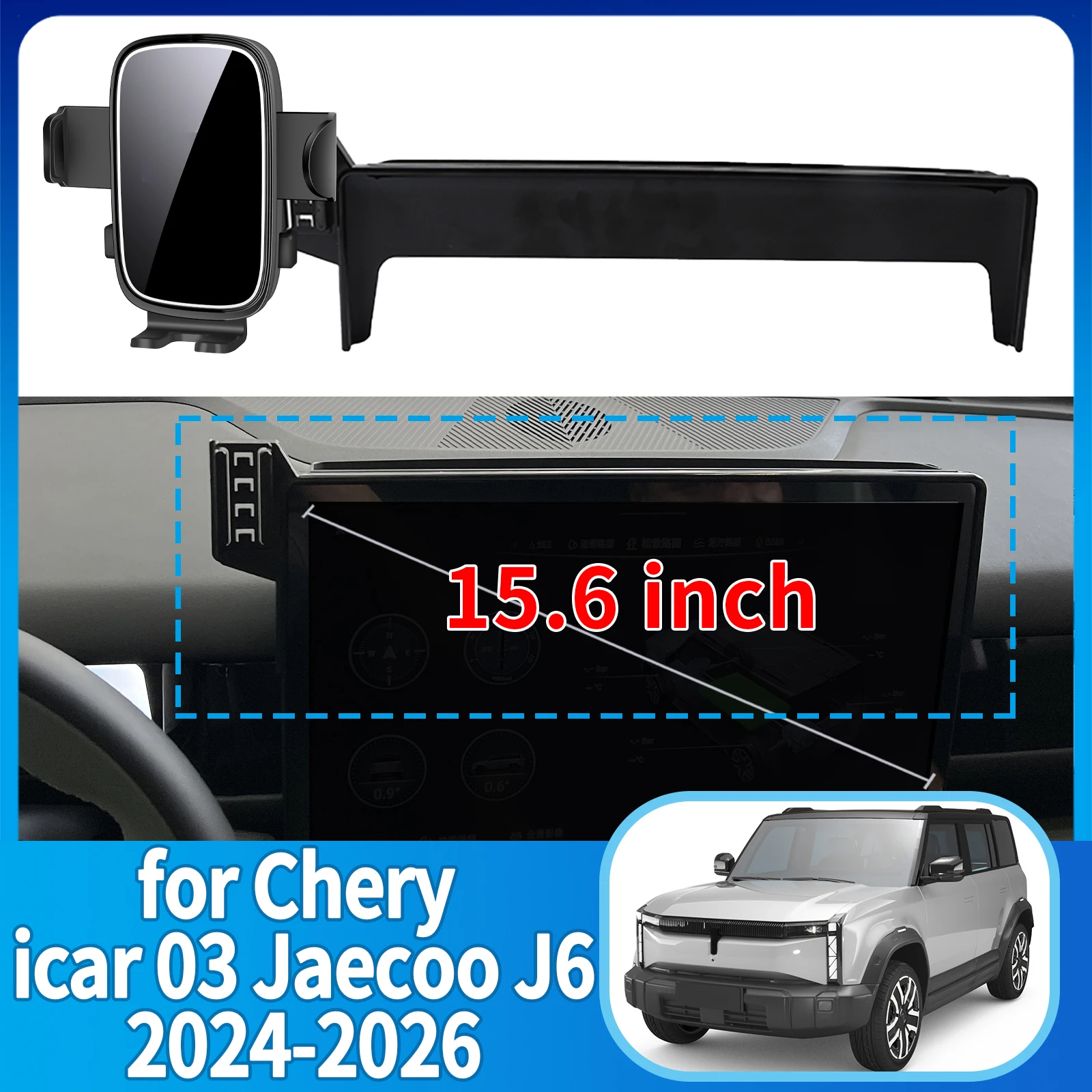 fit for Chery icar 03 Jaecoo 6 J6 EV 2024-2026 Phone Holder, Dashboard Screen Mount Bracket Easy Installation​​ Car accessoires