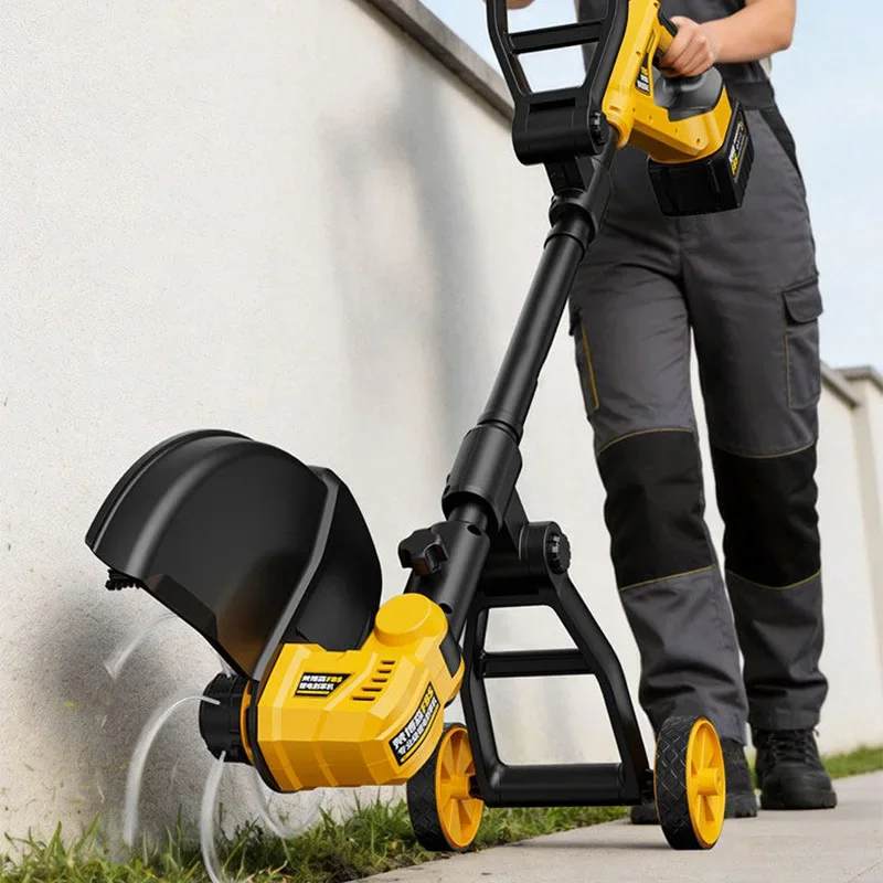 Push‑Assisted Grass Trimmer with Roller Wheel Yard Edge Lawn‑Cutting Apparatus Courtyard Turf‑Trimming Equipment