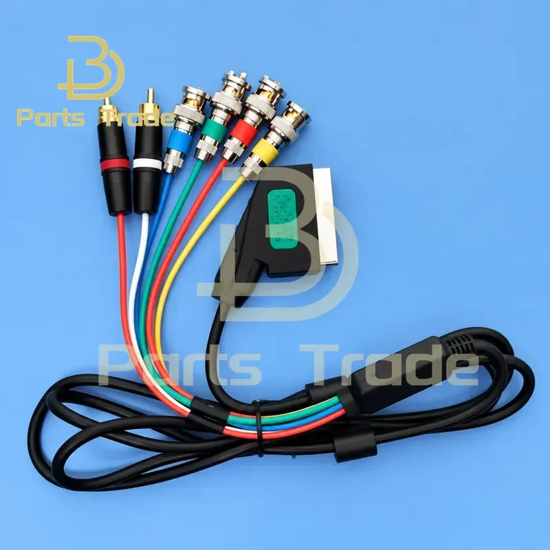 RGB 21 Pin Female to BNC Adapter Cable for Color Monitor European SCART or Japanese Standard Video Signal Converter