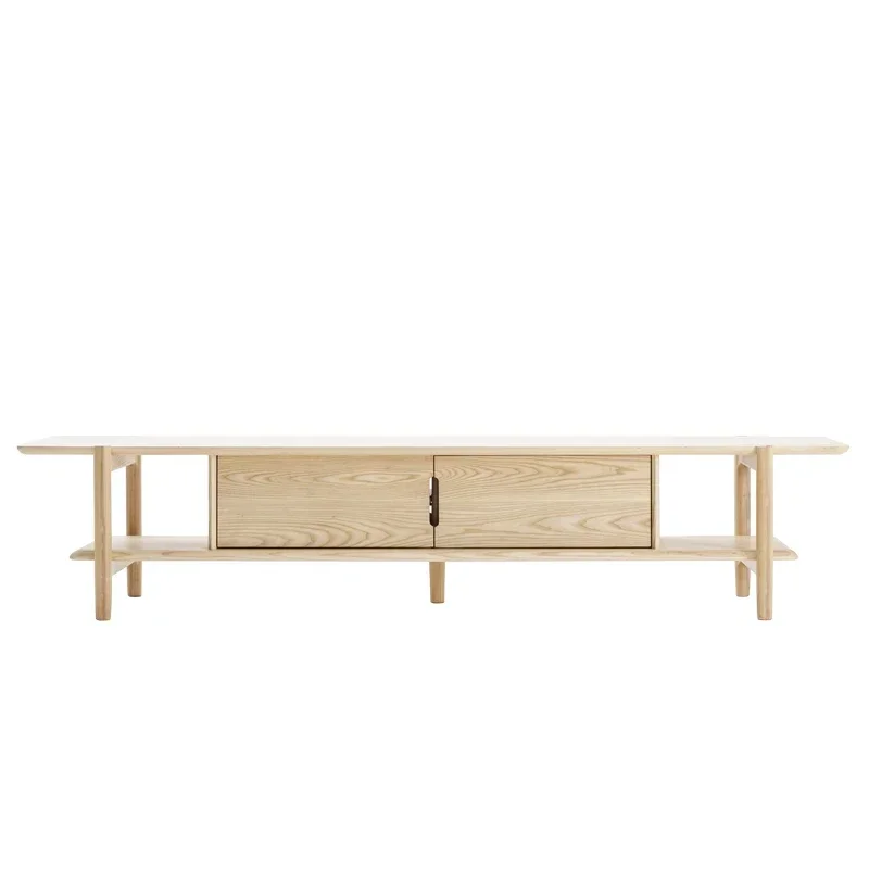 

Modern simple wabi wind living room solid wood rock panel TV cabinet small apartment side cabinet Y44