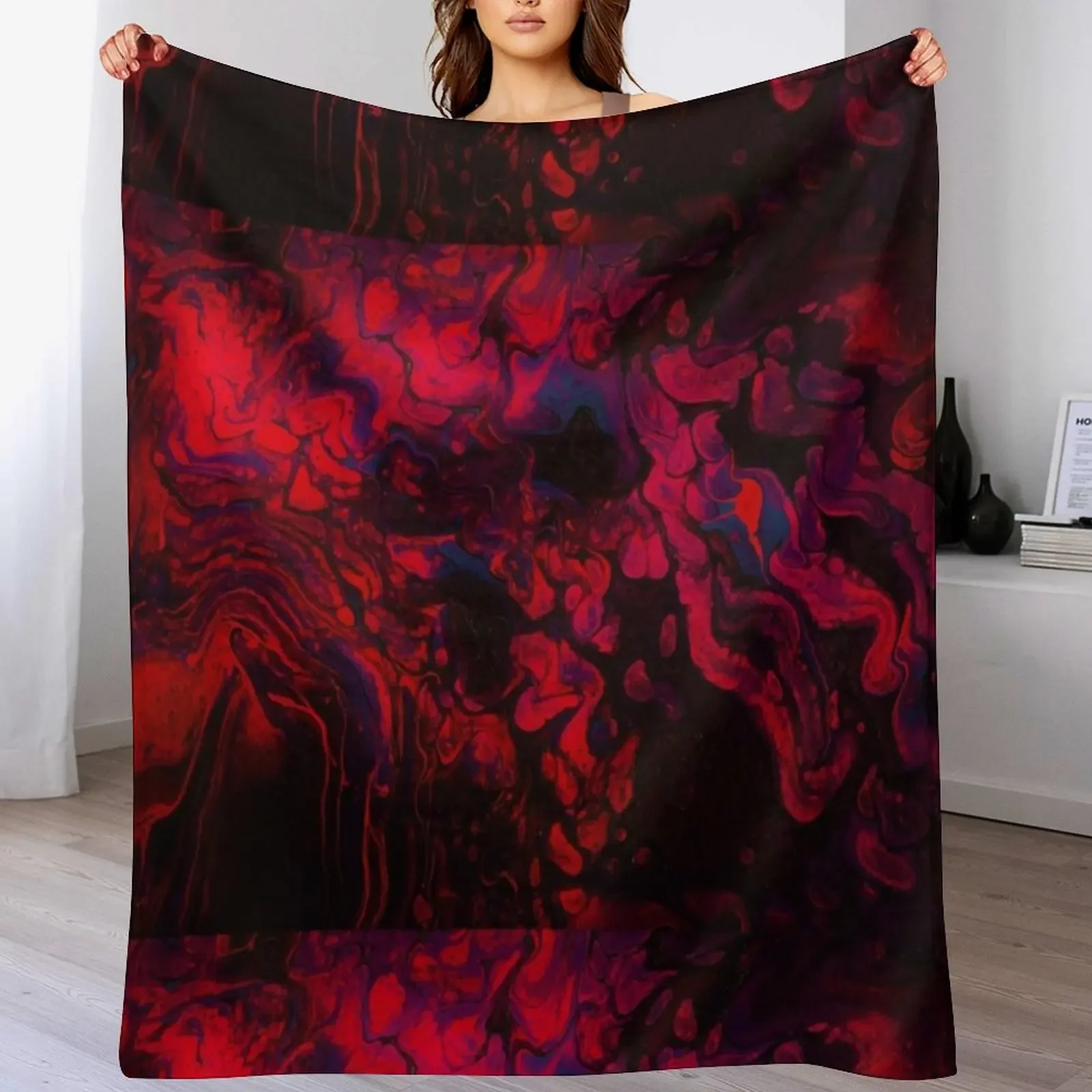 Hot Coals Paint Pour Throw Blanket bed plaid Luxury Throw Fashion Sofas Blankets