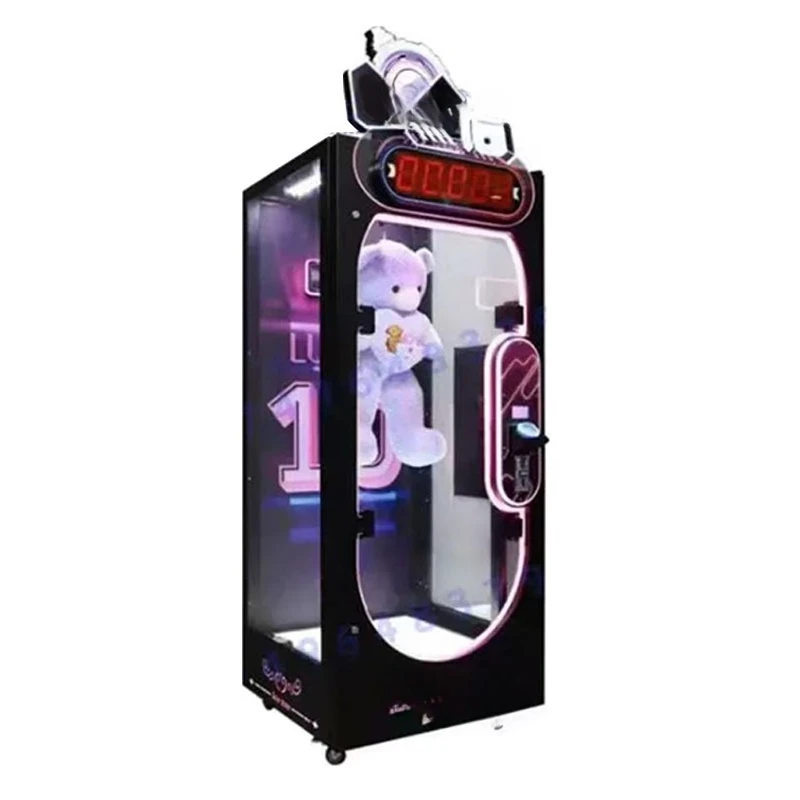 Shopping mall activities scan code gift grab doll  challenge 10 seconds slot game machine video game  hanging line scissors