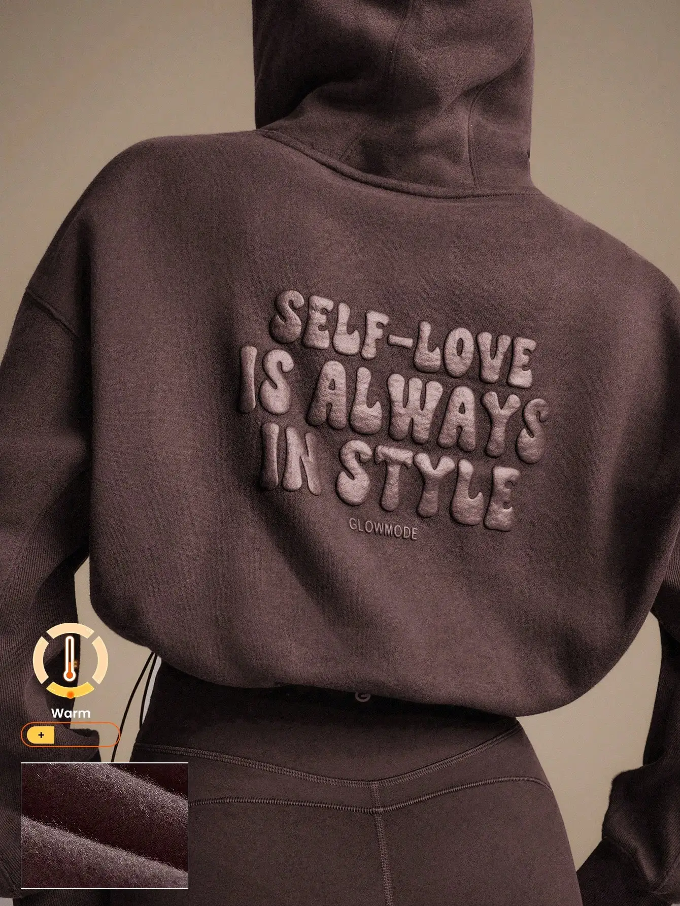 

Мягкая флисовая толстовка с тисненым надписью, свободный крой, теплая, для осени и зимы