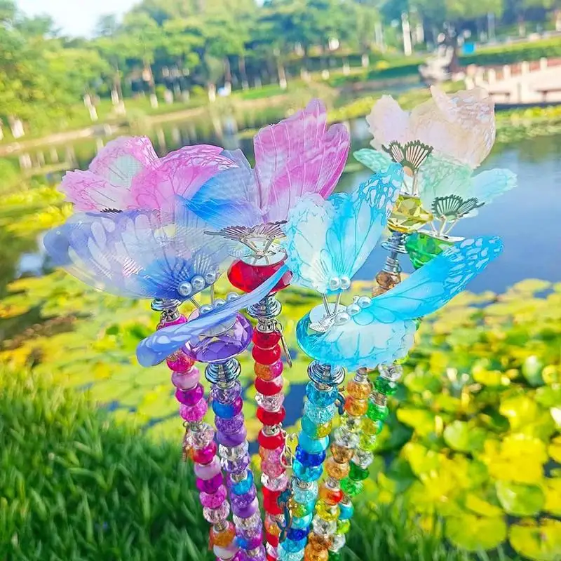 Fairy Wand Garden Stakes Kit Fairy Wand Handmade Garden Stake Kit Fairy Garden Stakes 6 Threaded Rod Beads Kits 6 Crystal 6 Nuts