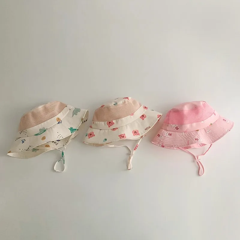 

Летняя детская шляпа от солнца, милая кепка-ведро с широкими полями, рыбацкая шляпа для защиты от солнца для детей, мальчиков и девочек