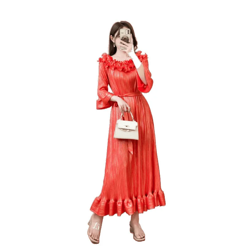 Vestido de noche pado de punto ueso para mujer, estilo transfronterizo, sin cintura, con diseño de bola de nieve, para i...
