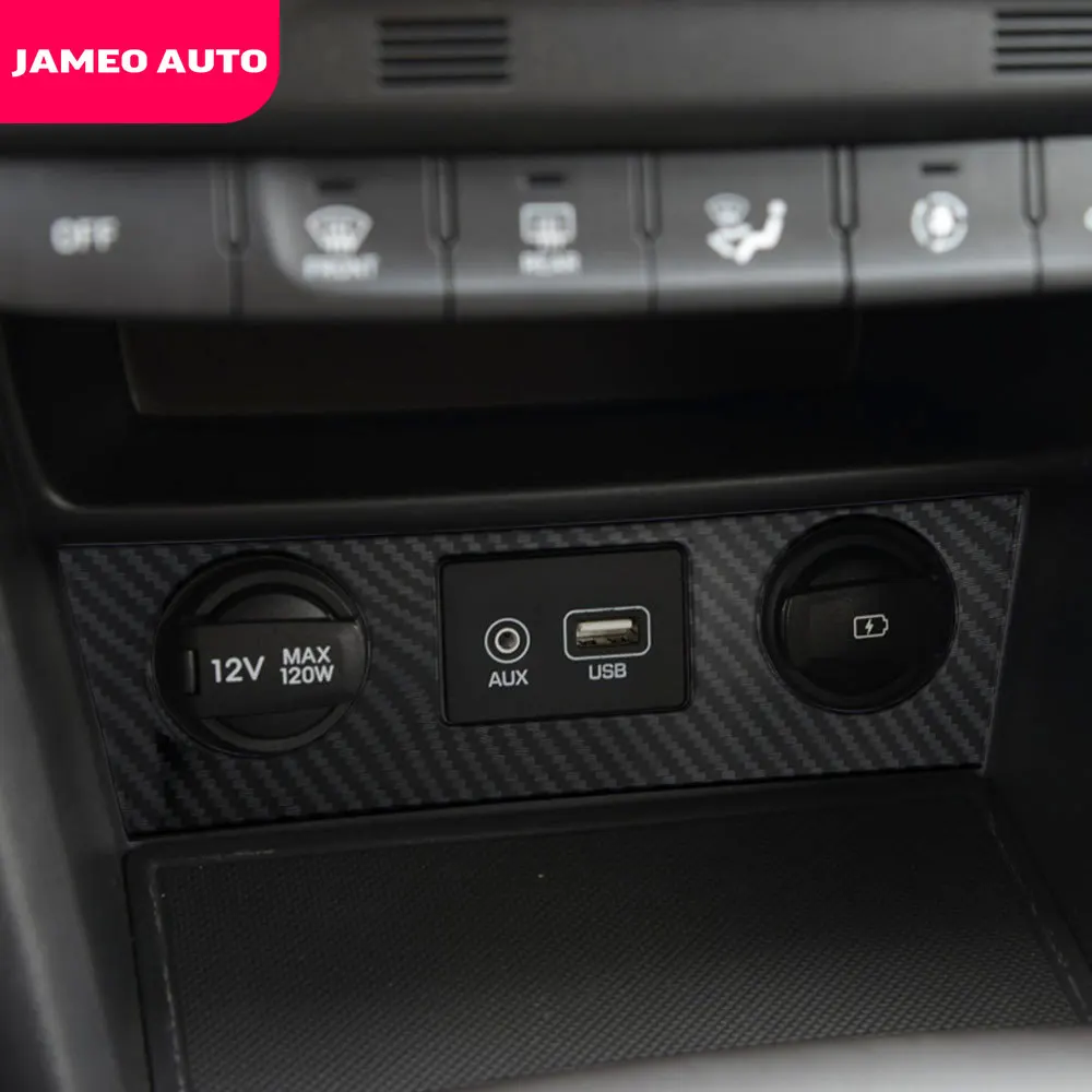 Jameo Auto Car Socket Charge Cigarette Smoke Lighter Switch Panel USB Button Lamp Stick Trim for Hyundai Kona Kauai 2017 - 2021