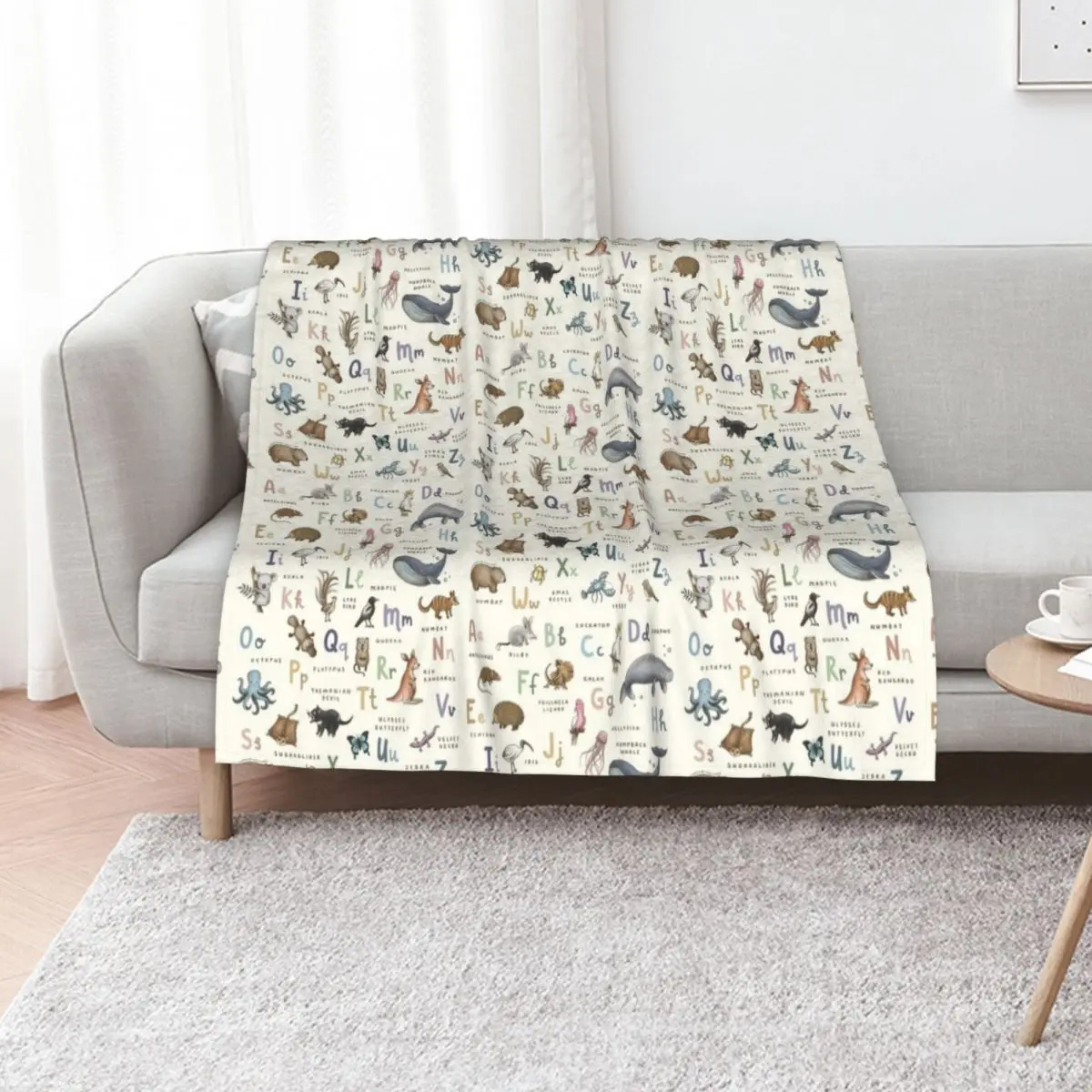 Australian Animals Alphabet Throw Blanket Blankets For Bed Soft sofa bed Comforter Nap Sofa Throw Blankets
