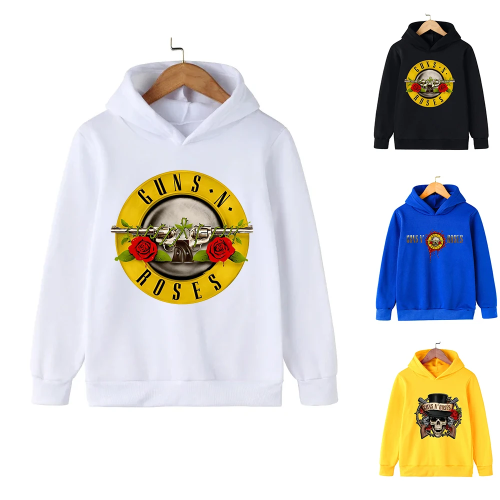 Rock Band Gun N Roses Kids Hoodies Fashion Cool Sweatshirts Cartoon Boys Clothes Children Outwear Baby Girls Autumn Tops,KMT5196