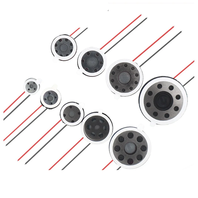 20pcs Plastic 8 Ohm 1 Watt With Wire Speaker Loudspeaker Audio Alarm 10mm 13 15 16 18 20 23 25 30mm Tablet Computer Trumpet Horn