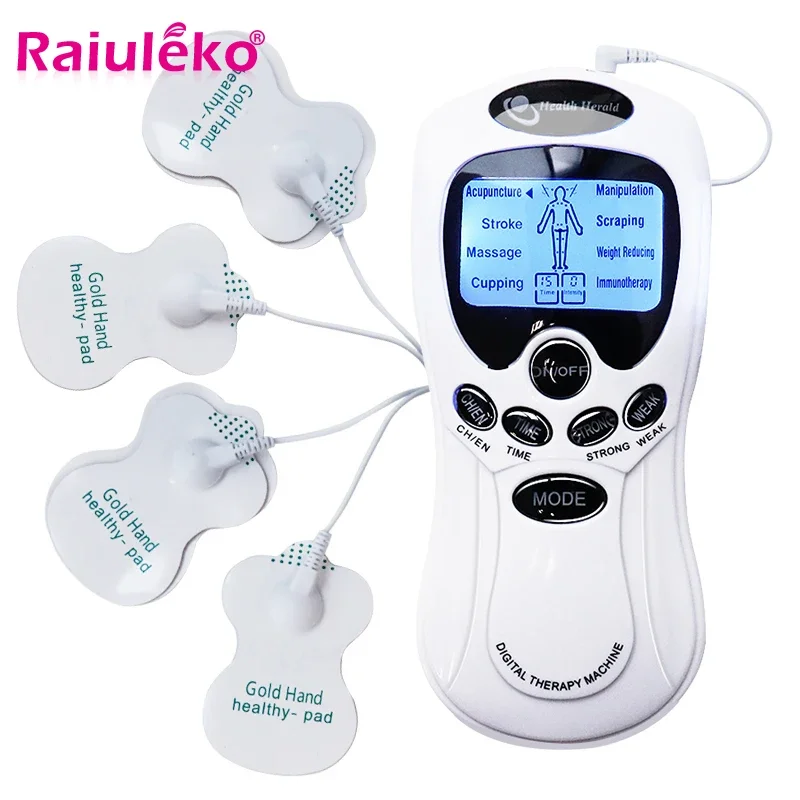 8 Modes EMS Dual Channel Massager Tens Machine Body Massage Full Body Muscle Massager Muscle Stimulator Digital Therapy Device