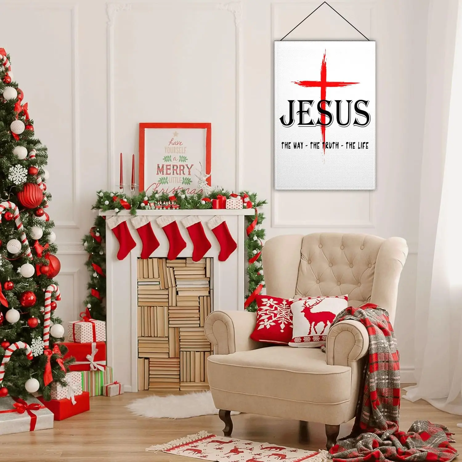 Jesus The Way The Truth The Life Garden Flag 12x18 Inch 3Ply Double Sided Christian American Garden Flag Jesus Garden Flag f GGO