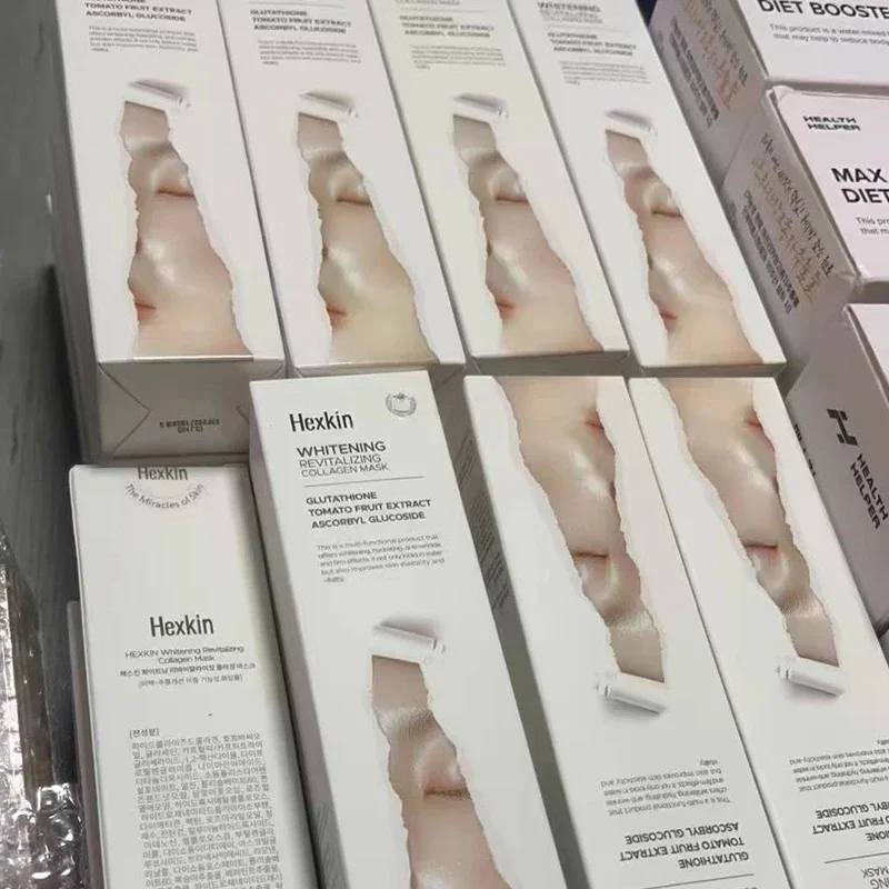 Hexkin 65g masque au collagène blanchissant revitalisant hydratant Anti-rides effets fermes améliore l'élasticité de la peau vitalité rafraîchir