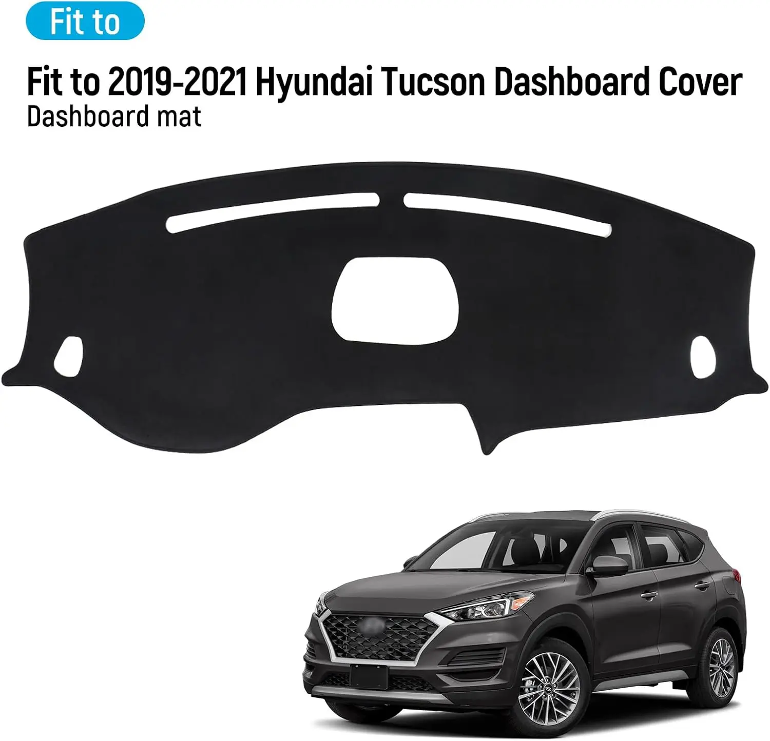 현대 2019-2021 투싼 호환 액세서리 플란넬 대시보드 커버 대시 매트 센터 콘솔 커버 선쉴드 프로텍터