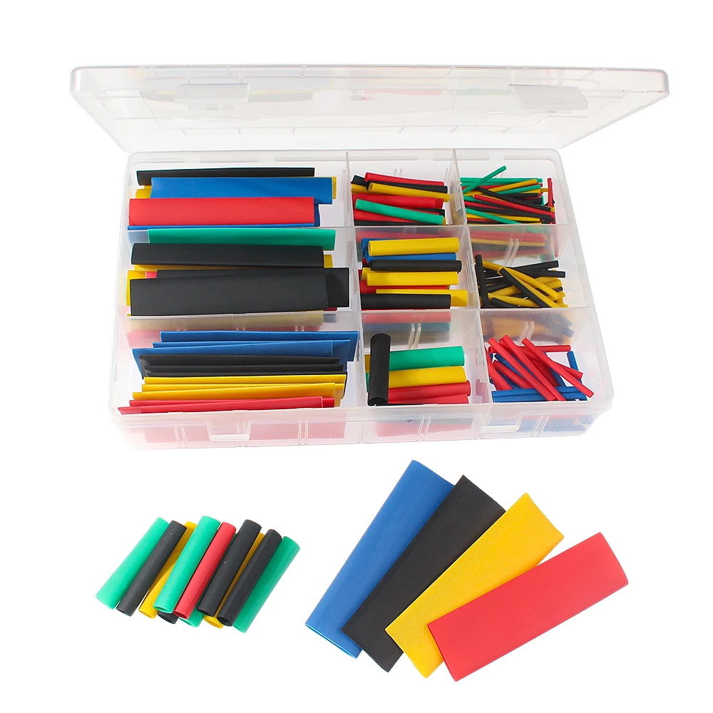 

328PCS/Box 2:1 Heat Shrink Tubing Electrical Insulation Sleeve, Waterproof and Shrinkable Wrap Tube DIY Cable Protection Tubing