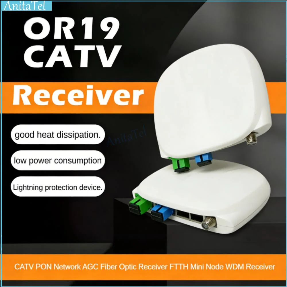 10PCS PON Network AGC Fiber Optic FTTH Mini WDM Receiver CATV Active Node With RF Port Bandwidth 40-862 &1006Mhz