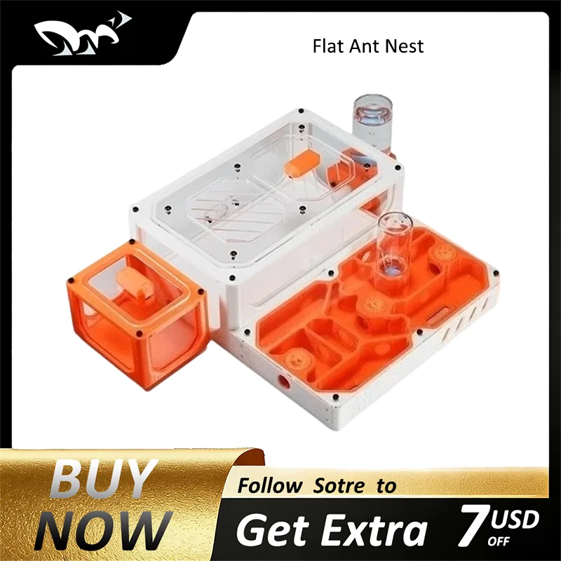 

Муравей Antthrill Black House S 3D Муравьи Нукул с принтом Муравейное гнездо Бесконечно расширяемое плоское акриловое гнездо Кормушка для воды Зона мусора