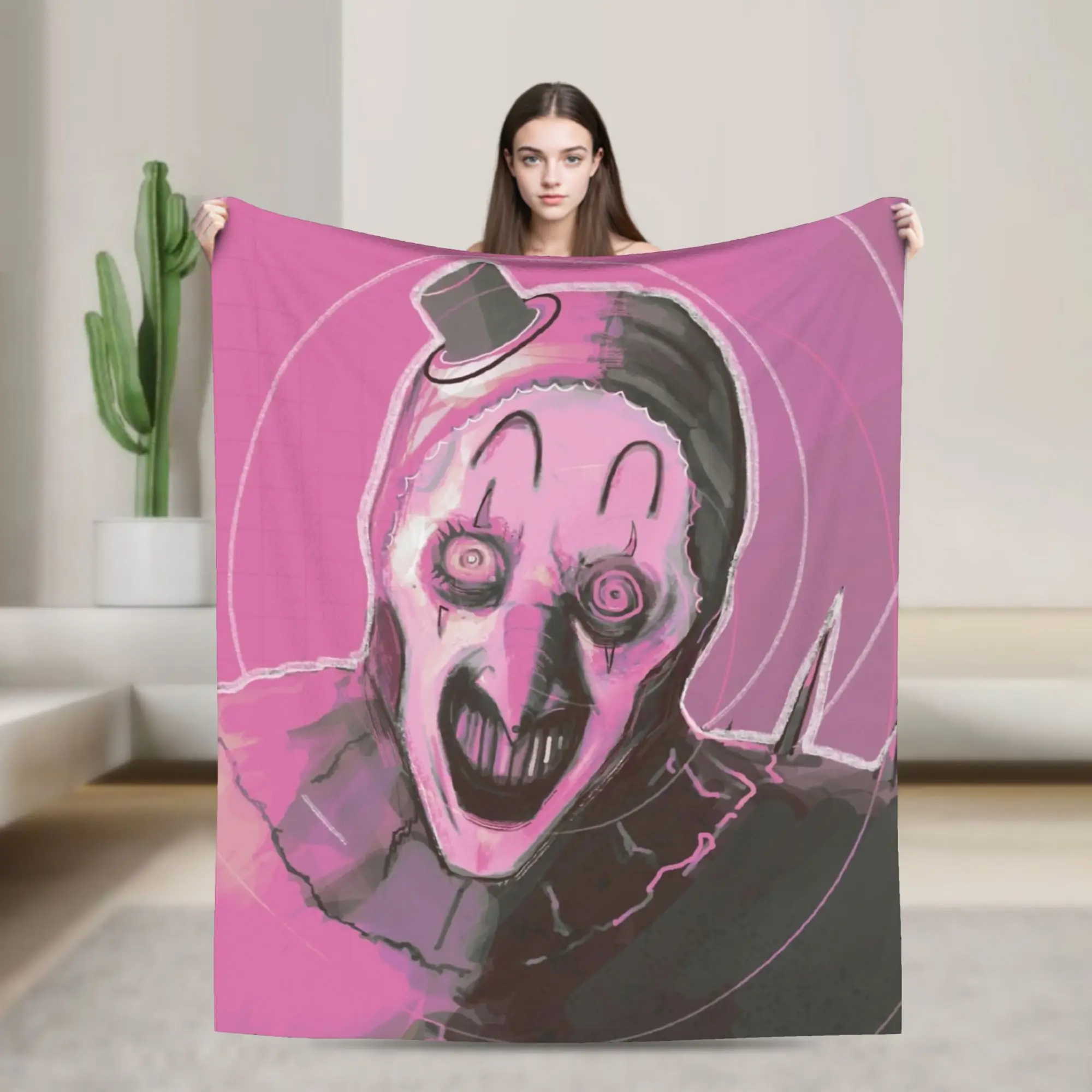 Art the Clown The Terrifier 3 Blanket Fleece Printed   Multifunction Lightweight Thin Throw Blankets for Sofa Outdoor Bedspreads