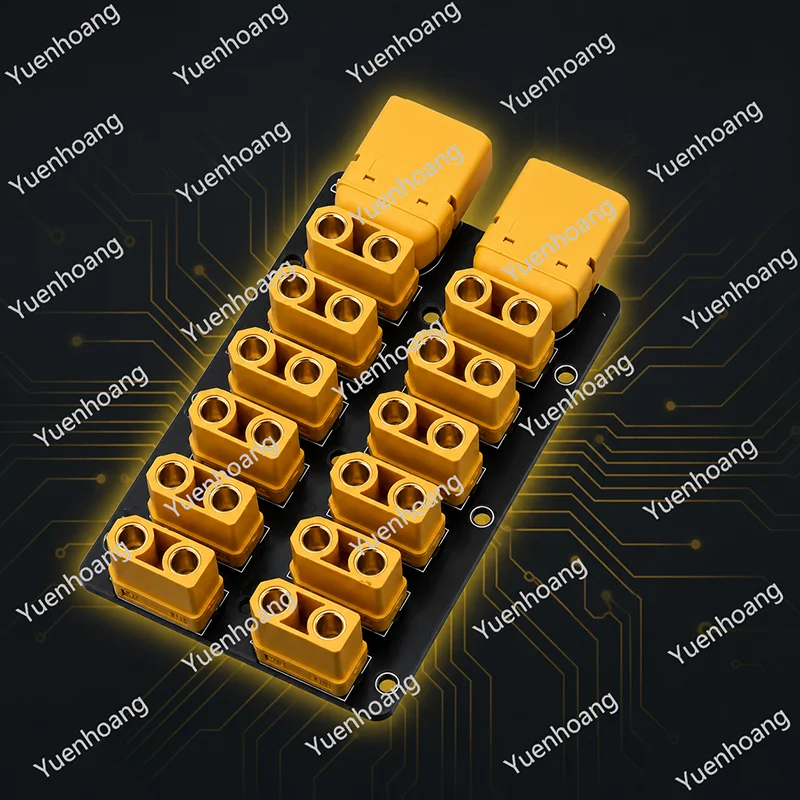 1PCS Dual Parallel XT90 Power Distribution Board 200A High-Current PDB Module 12-Channel Ouputs for RC Models Power Management