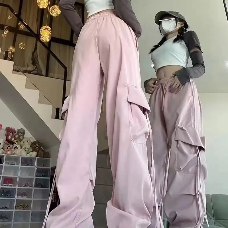 Fashion Women's Suit New Printed Loose Casual Top with Drawstring Workwear High Waist Loose Wide Leg Pants Two-piece Set