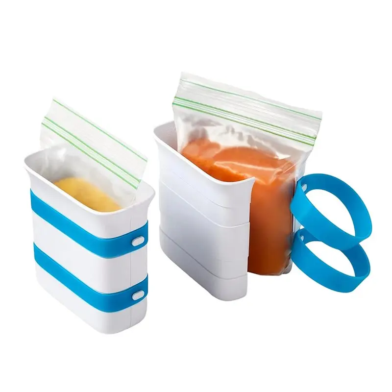 ABVG-Freezer Food Block Maker(2 Cup), 2-Pack, Meal Prep Bag Container For Storing Leftovers And Soup