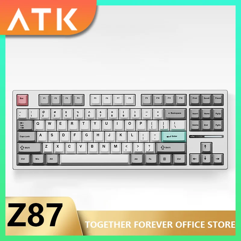 

NEW ATK Z87 Mechanical Wireless Three Mode Bluetooth Keyboard Gasket SMART SPEED X RGB Gamer Accessories PC Gaming Keyboard