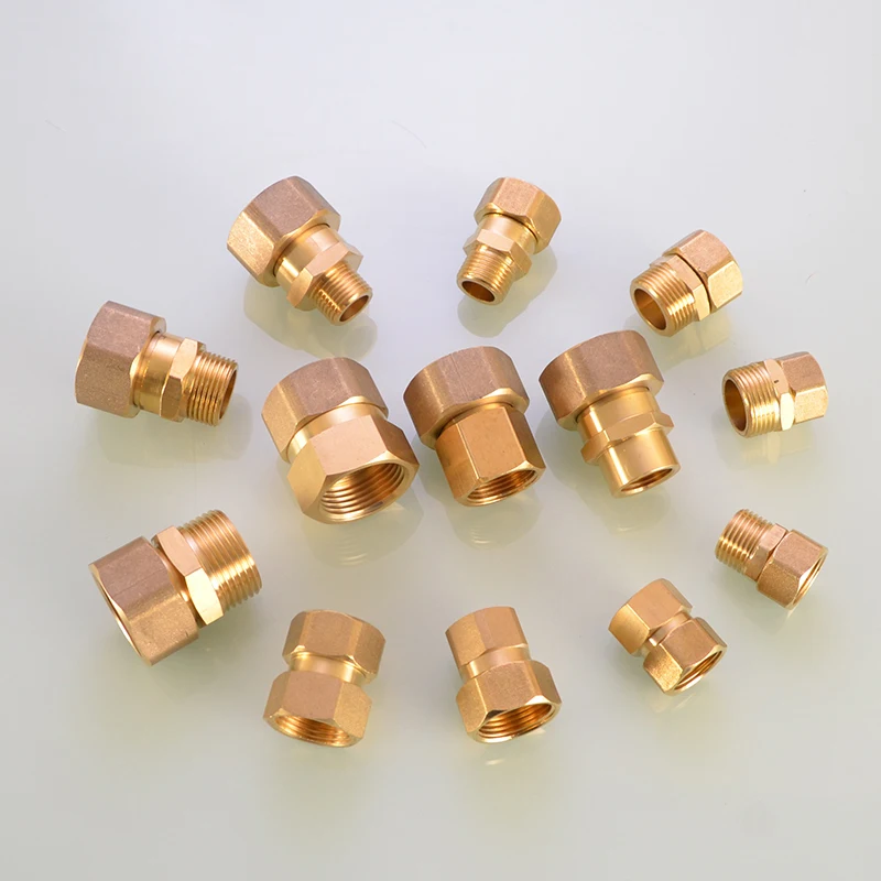 1ชิ้น1/2 "3/4" 1 "ตัวเชื่อมต่อทองเหลืองชายหญิงข้อต่อท่อเท่ากัน