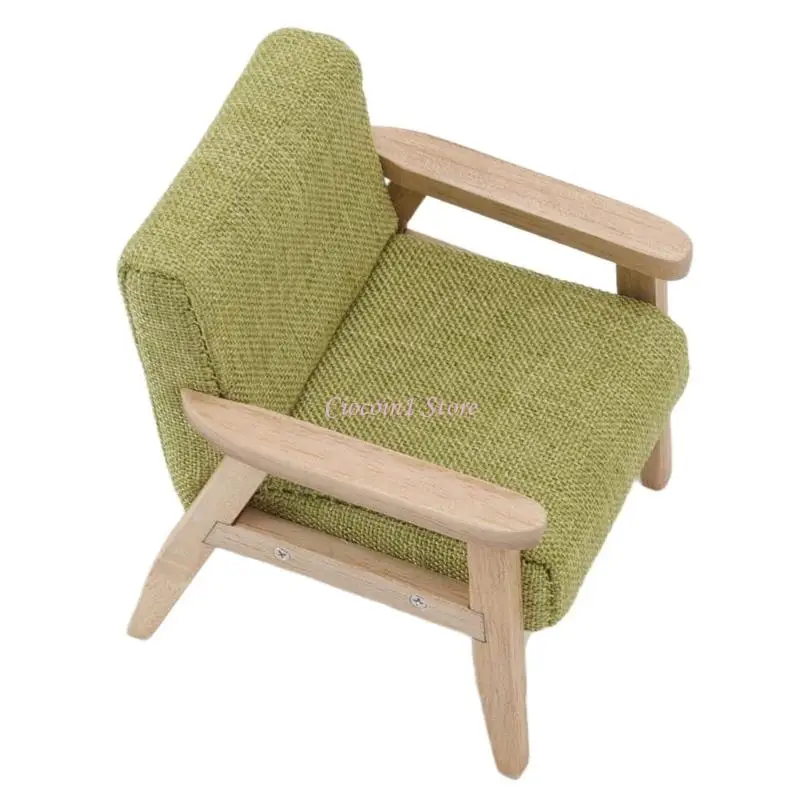 Y1ub dormitorio sofá simple sillón brillante muebles en miniatura modelo muñecas casas muñecas accesorios juego 1:12