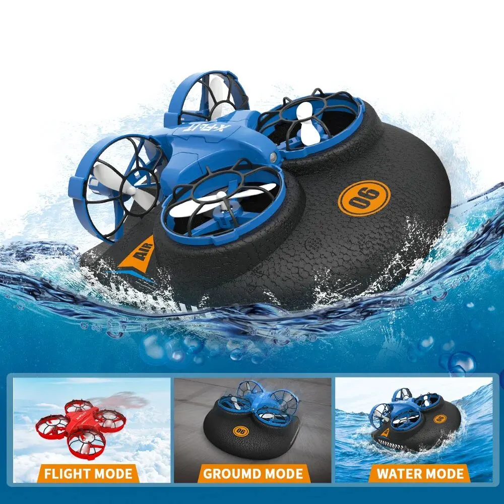 โดรนขนาดเล็ก3 in 1 hovercraft 2.4G รีโมทคอนโทรล4CH เครื่องบินของเล่นสำหรับเด็กเครื่องบินกลางแจ้งกันน้ำโดรน RC เฮลิคอปเตอร์