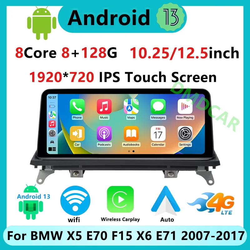 

Factory Price ID8 12.5" 8Core Android 13 Auto Radio Carplay For BMW X5 X6 E70 E71 Car Video Player Multimedia Screen Navigation