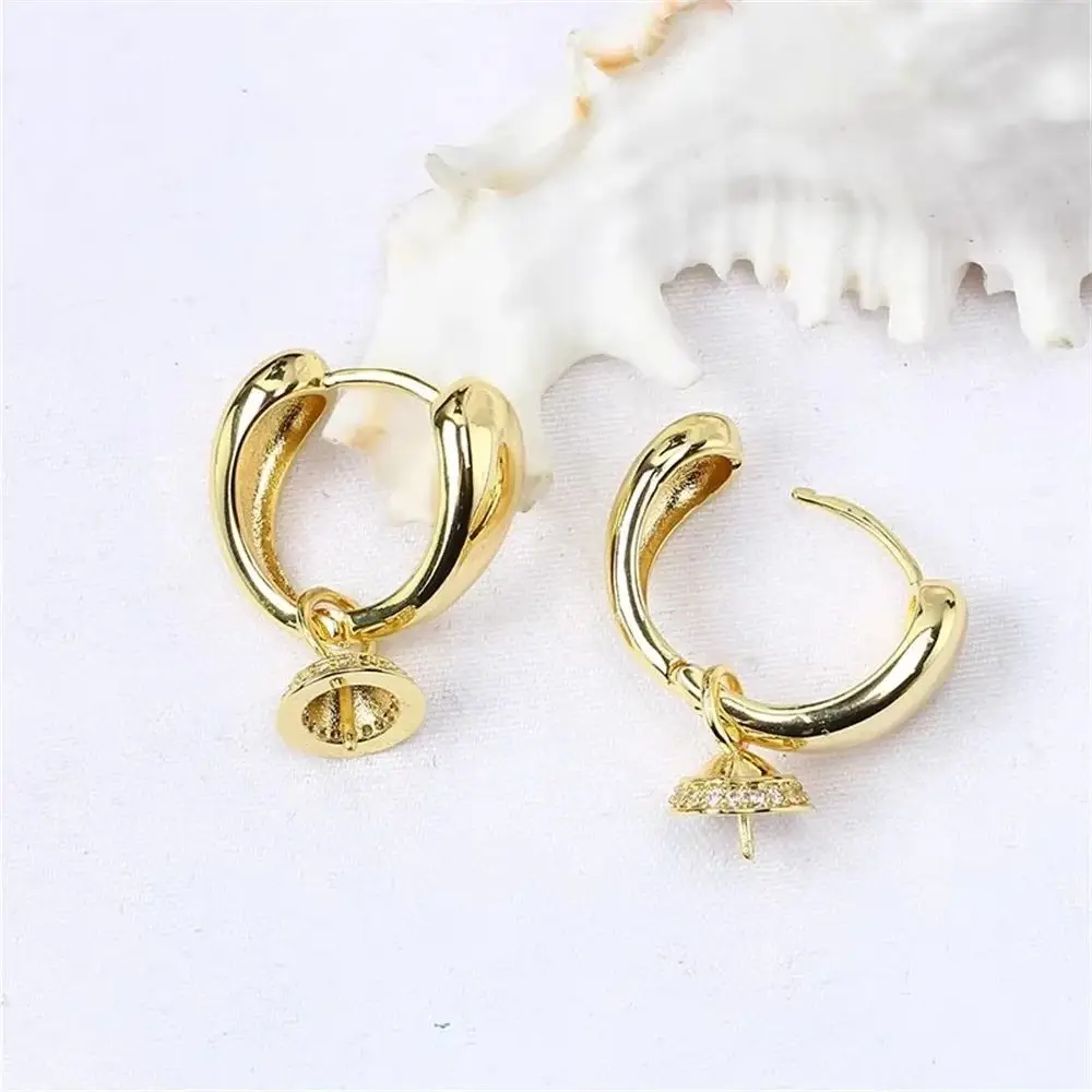 

19 Style Pearl Stud Earrings Setting Base 14K Gold Simple Fashion Temperament Handmade Diy Jewelry Making Findings&Components