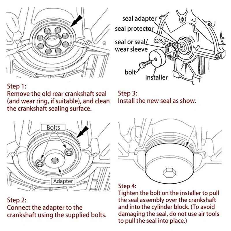 Rear Crankshaft Seal Installer Tool For OTC 7834 For Ford Aerostar 1993-1997 Ranger Explorer 1993-2006 4.0L V6 Engine