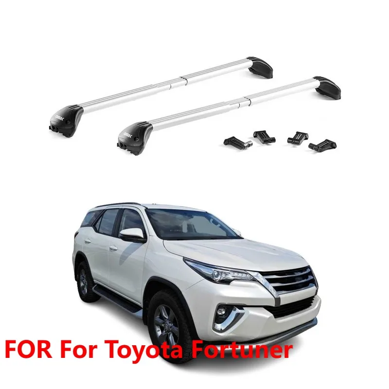 

For Toyota Fortuner 2015-2023 Roof Rack Cross Bars Silver 2 Pcs Luggage Carrier