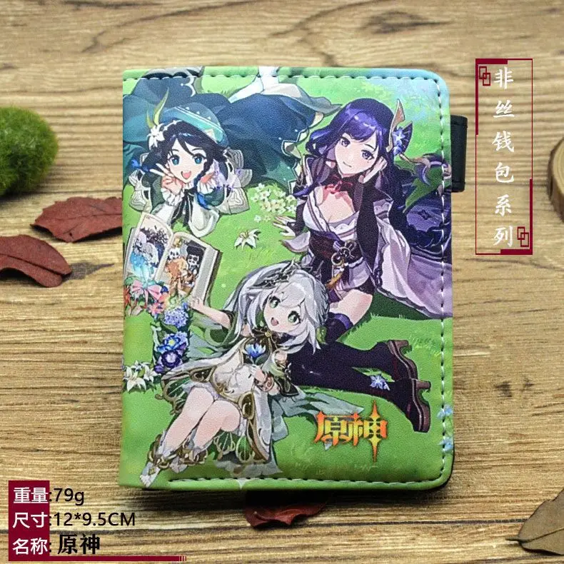 

New Hot Anime Purse Game Genshin Impact Cosplay Wallet Toys Cartoon Pattern Clutch Hutao Kazuha Zhongli Coin Cards Bag Fans Gift