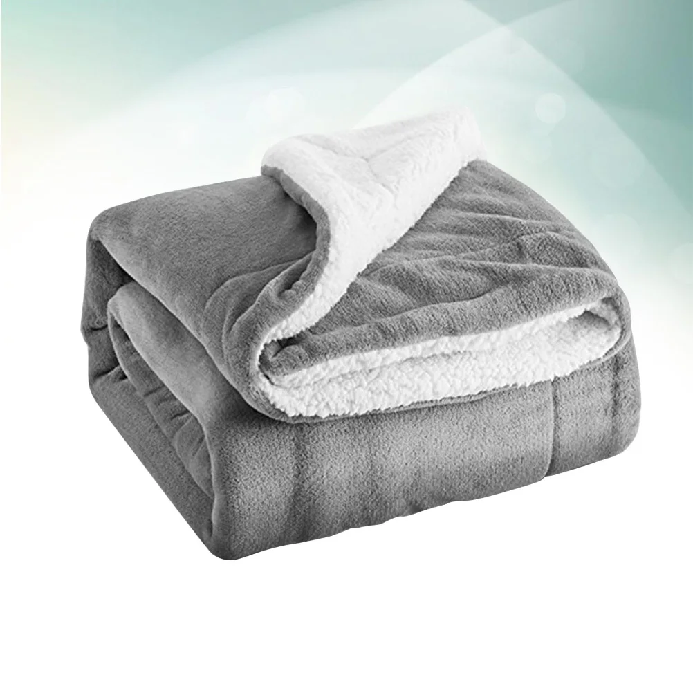 

Thickened Fleece Blanket Warm Soft Lightweight For Dogs Cats Flannel Bedding Cozy Home Decor Bed Blanket Grey