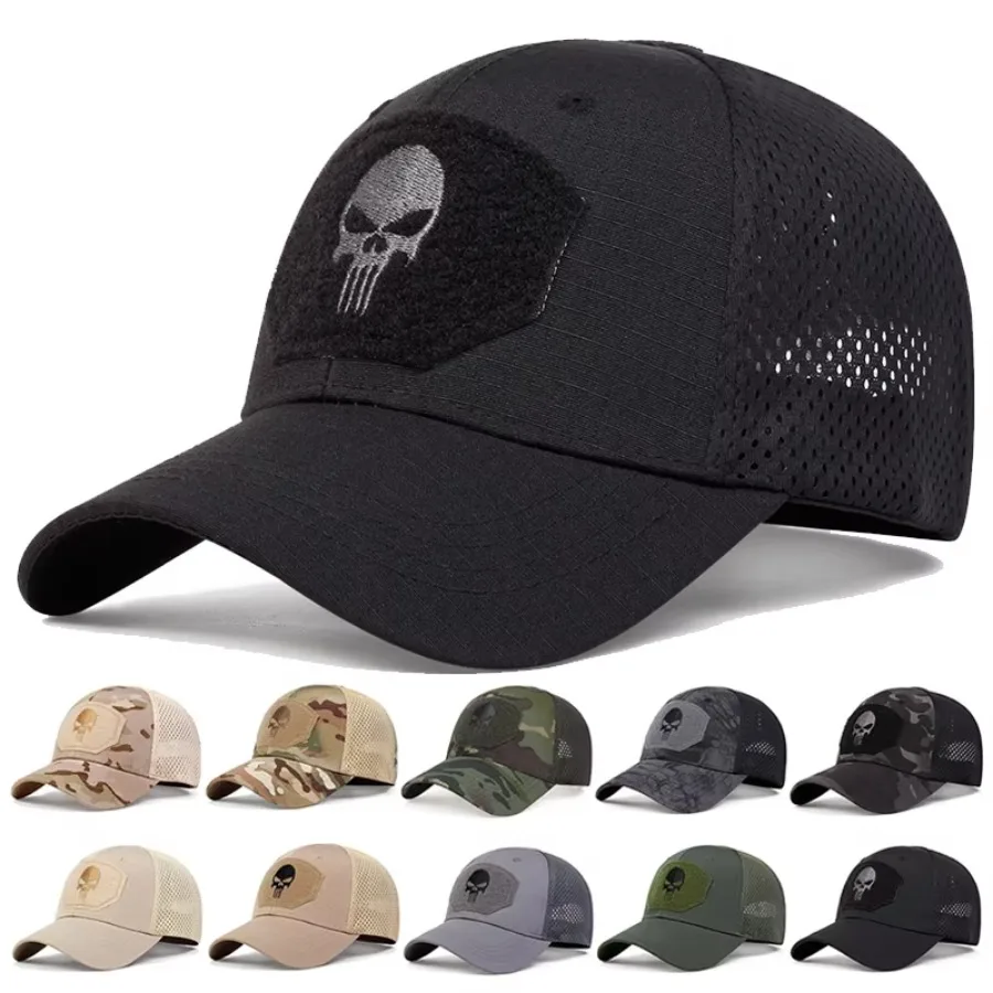 Uni Skull Embroidery Lable Breathable Baseball Caps Spring and Autumn Outdoor Adjustable Casual Hat Sunscreen Hat