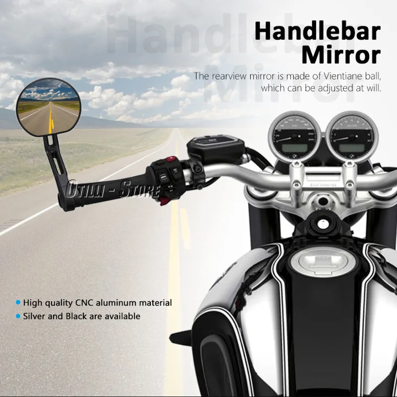 New Motorcycle Rearview Mirror Handlebar Mirror Black/Silver Accessories For BMW Rninet Scrambler R NineT Pure RNINET Urban G/S