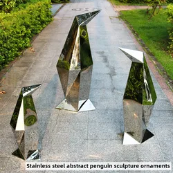 Outdoor Stainless Steel Waterscape Sculpture, Park Landscape, Mirror, Penguin, Manufacturers, Made of Stainless Steel