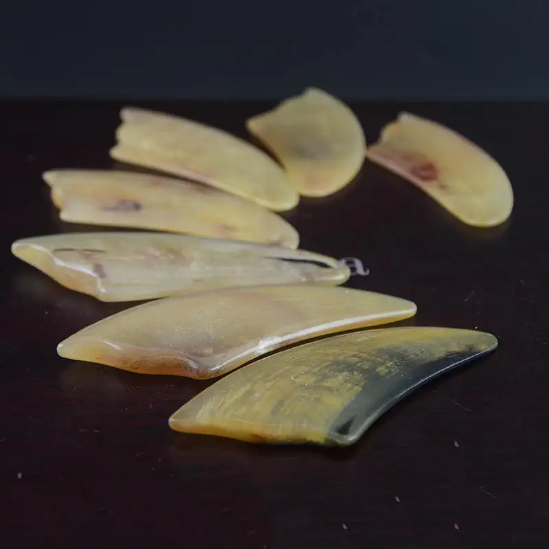 5PCS Natural Sheep Horn Guasha Plates Beauty Massage Tools L002