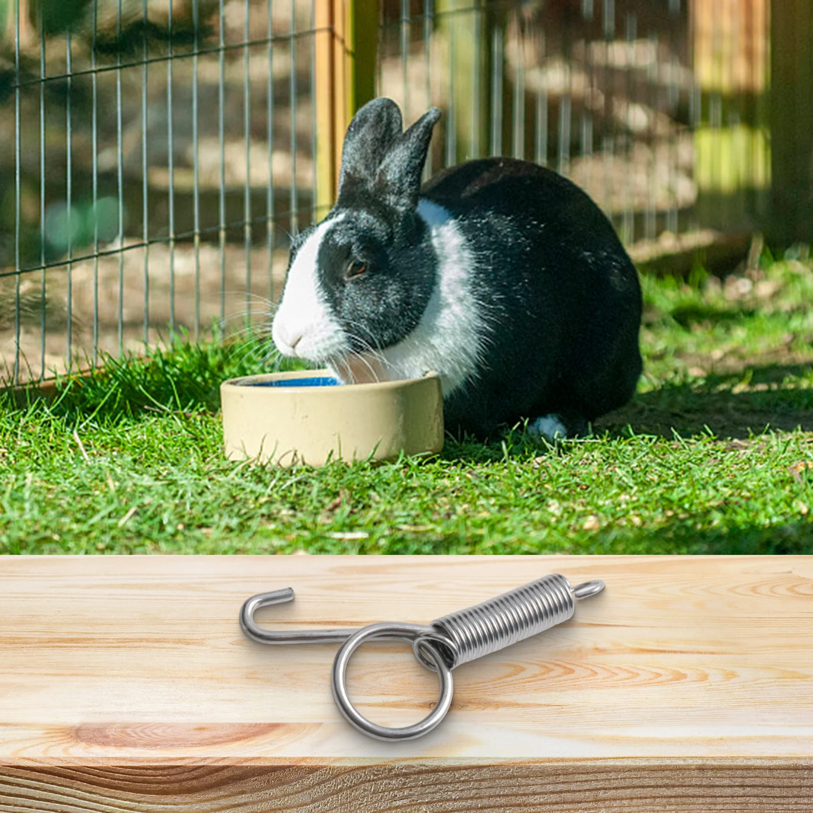 4pcs 7.5cm Rabbit Cage Door Spring Hooks, Easy To Use Cage Door Locks Pet Chicken Pigeon Cage Door Spring Hook Trough Hooks