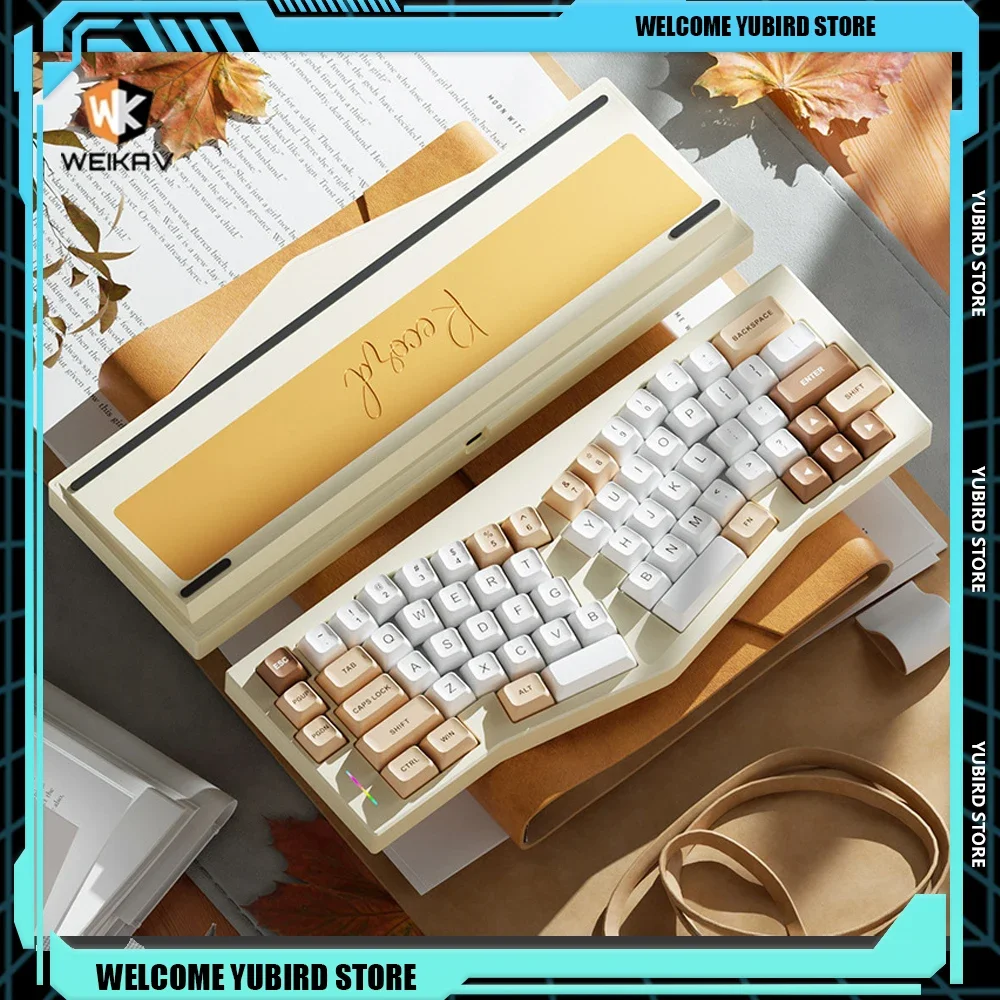 Weikav Record Alice Customized Mechanical Keyboards Kit New Aluminum Alloy RGB Tri-Mode Gaming Keyboard Kit PC Accessories Gifts